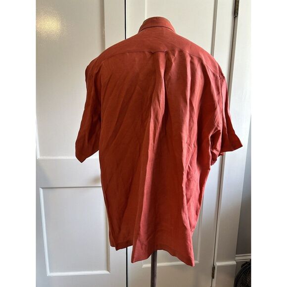 IZOD Tropical Waters Silk Short Sleeve Shirt Terra Cotta  Men's Size 2XL - Picture 2 of 5